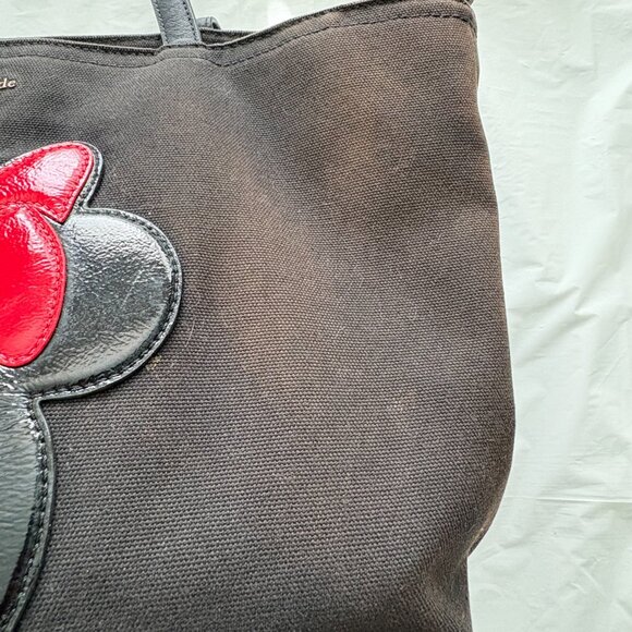 Kate Spade X Disney Minnie Mouse Black Canvas Tote Preowned Condition - Picture 8 of 8